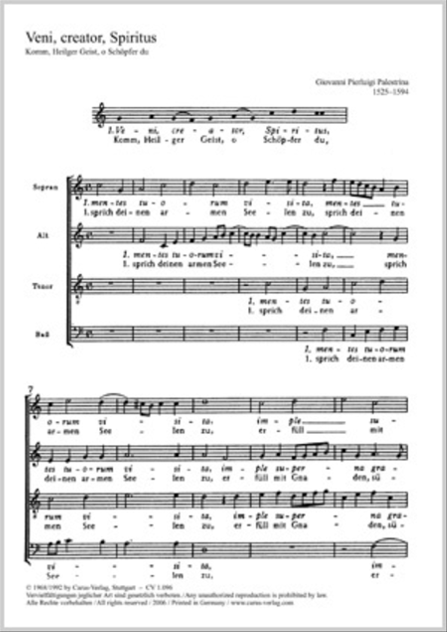 Veni Creator Spiritus Choir scores gallery preview page 1
