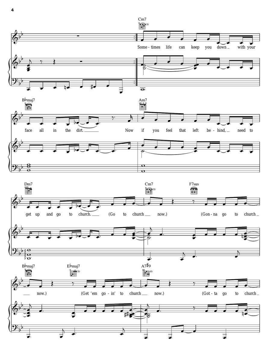 Church Church Piano, Vocal, Guitar scores gallery preview page 4