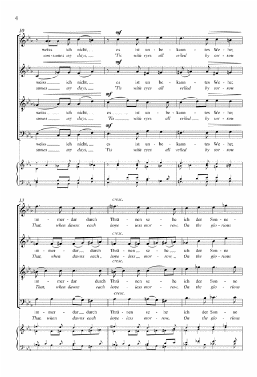 Verborgenheit (Concealment) 4-Part scores gallery preview page 4