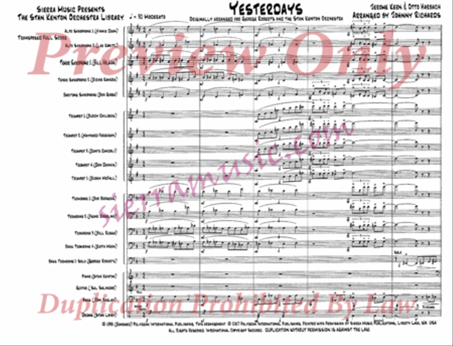 Yesterdays Jazz Ensemble scores gallery preview page 2