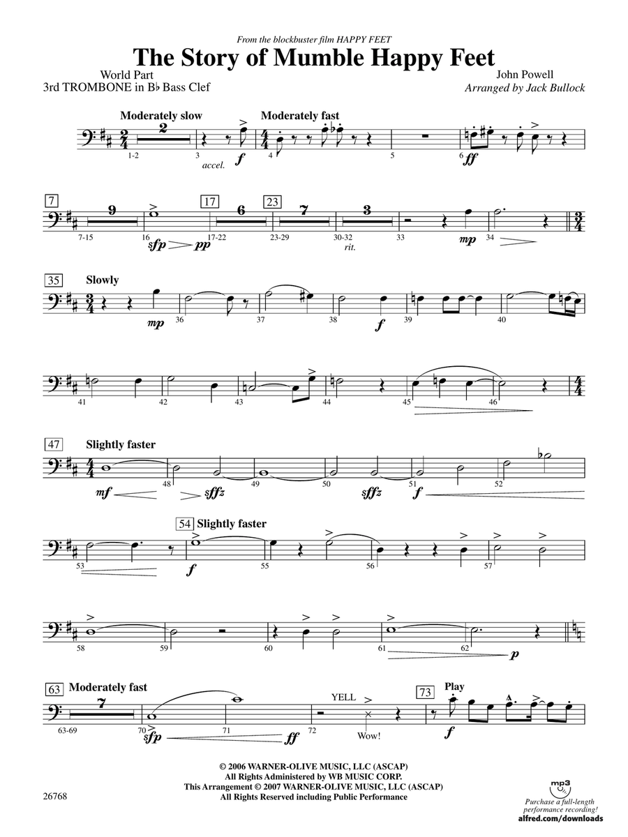 The Story of Mumble Happy Feet: (World Part) 3rd B-flat Trombone B.C.