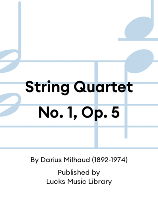 Book cover for String Quartet No. 1, Op. 5