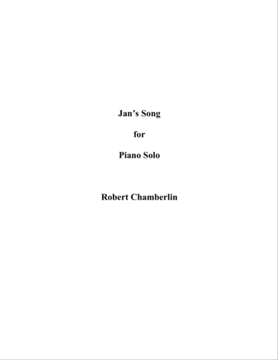 Jan's Song Jan's Song Piano Solo scores gallery preview page 1