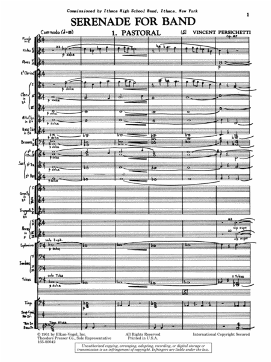 Serenade for Band (full score 9x12) Concert Band scores gallery preview page 2
