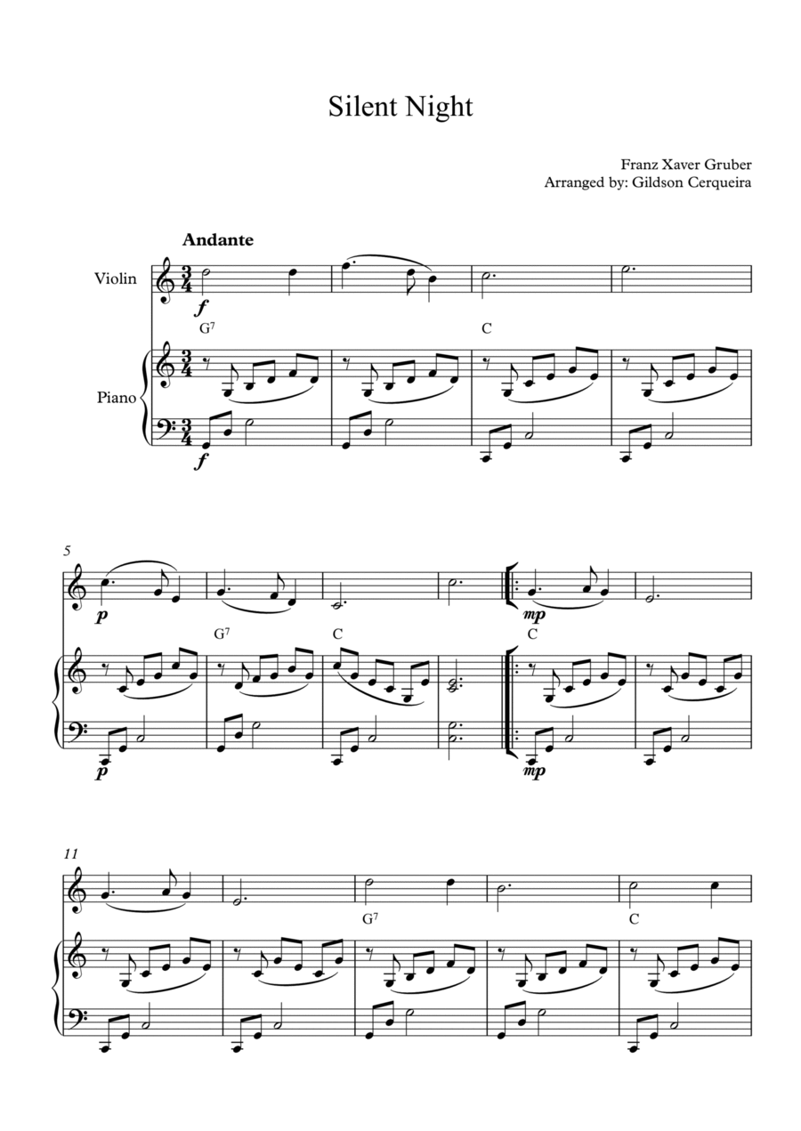 Silent Night Chamber Music scores gallery preview page 1