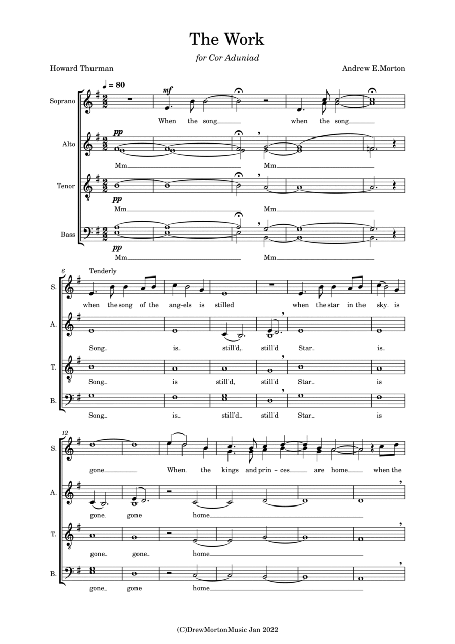 The Work (The spirit of Christmas) 4-Part scores gallery preview page 1