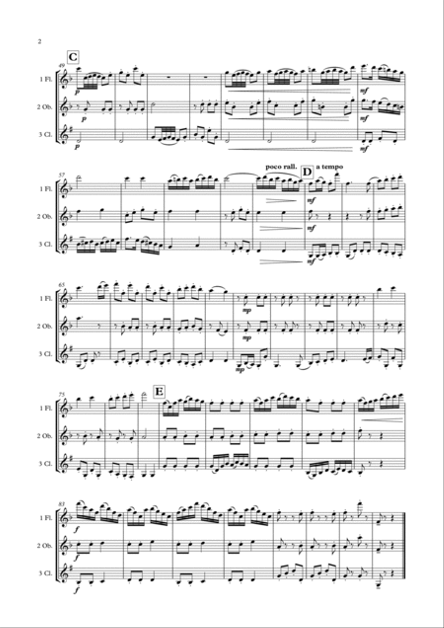 Tambourin (flute, oboe, clarinet trio) Clarinet Trio scores gallery preview page 3