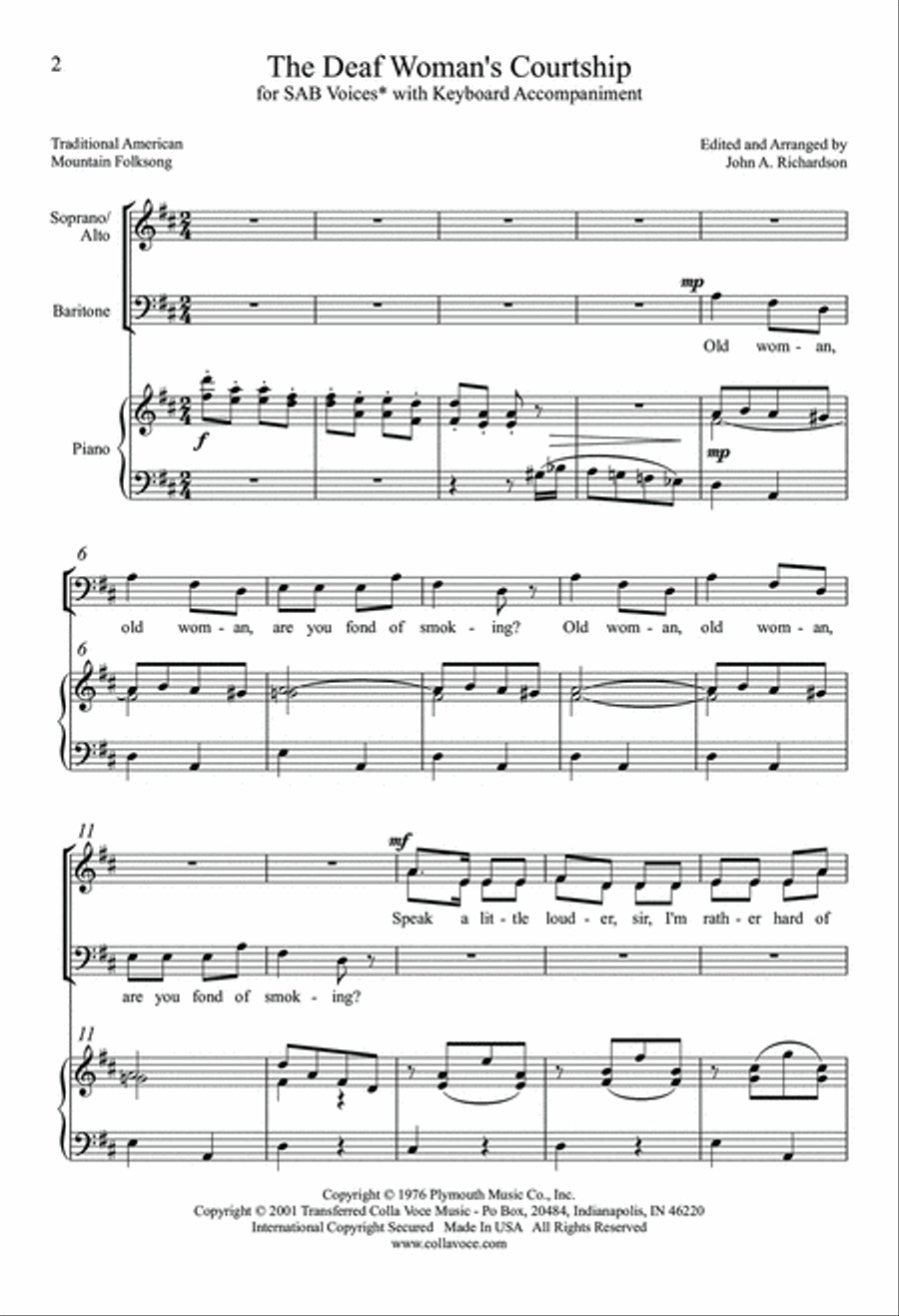 The Deaf Woman's Courtship 3-Part scores gallery preview page 2