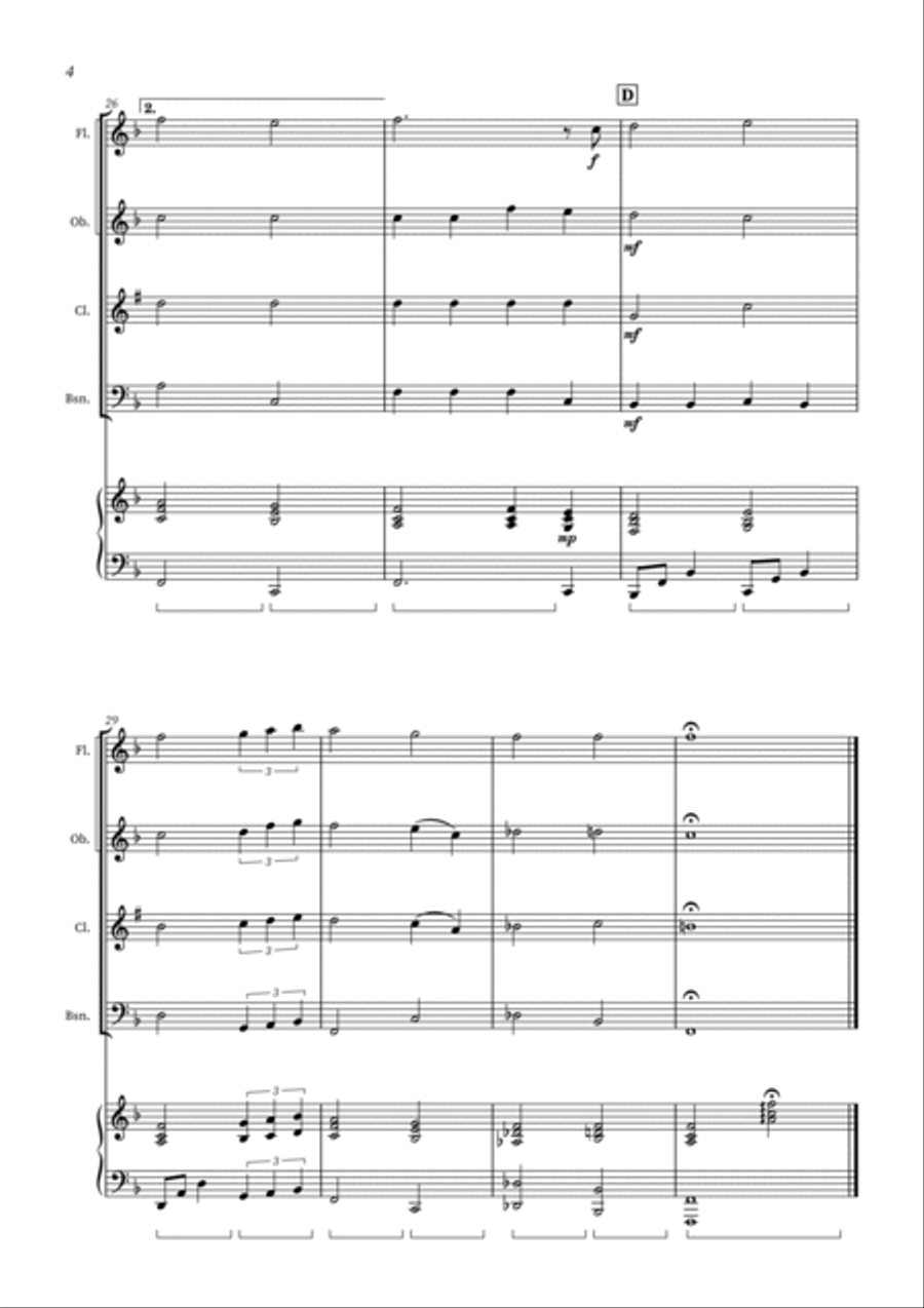 Can't Help Falling In Love Woodwind Quartet scores gallery preview page 4