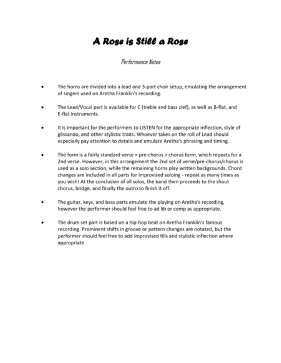 A Rose Is Still A Rose Jazz Ensemble scores gallery preview page 2