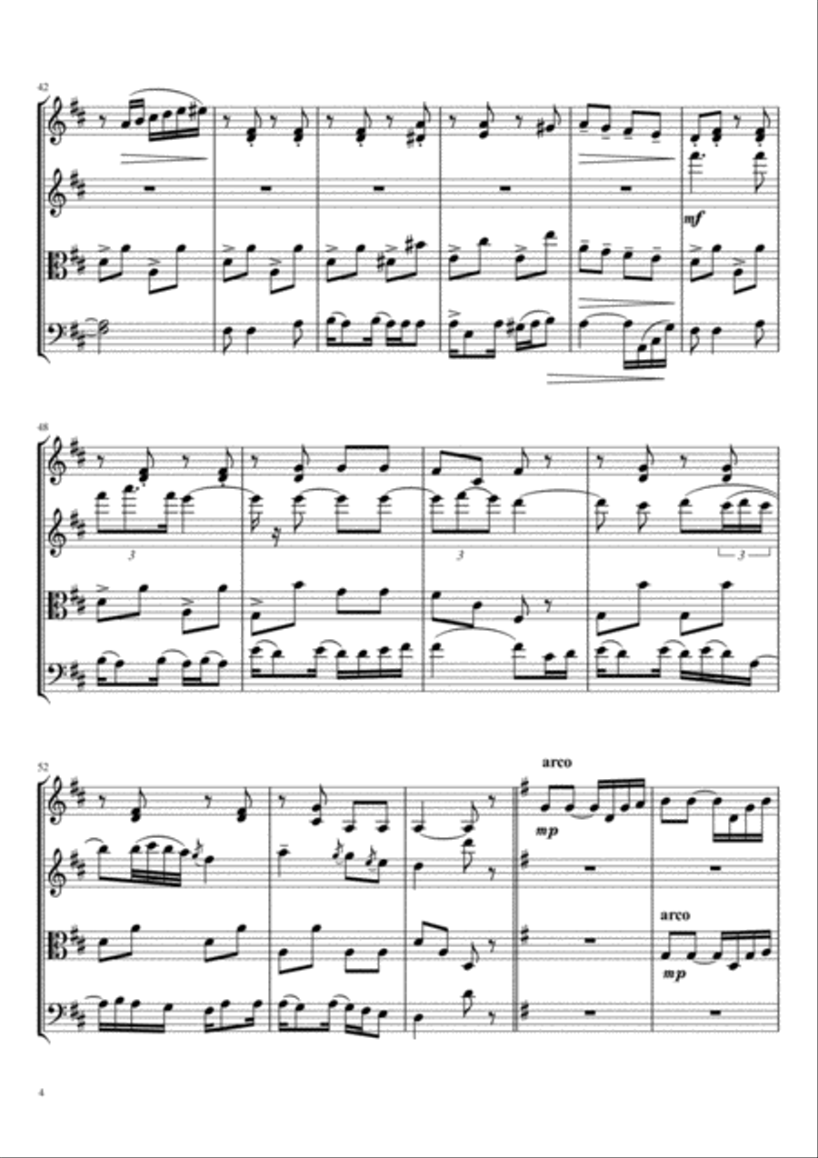 The Easy Winners for String Quartet (