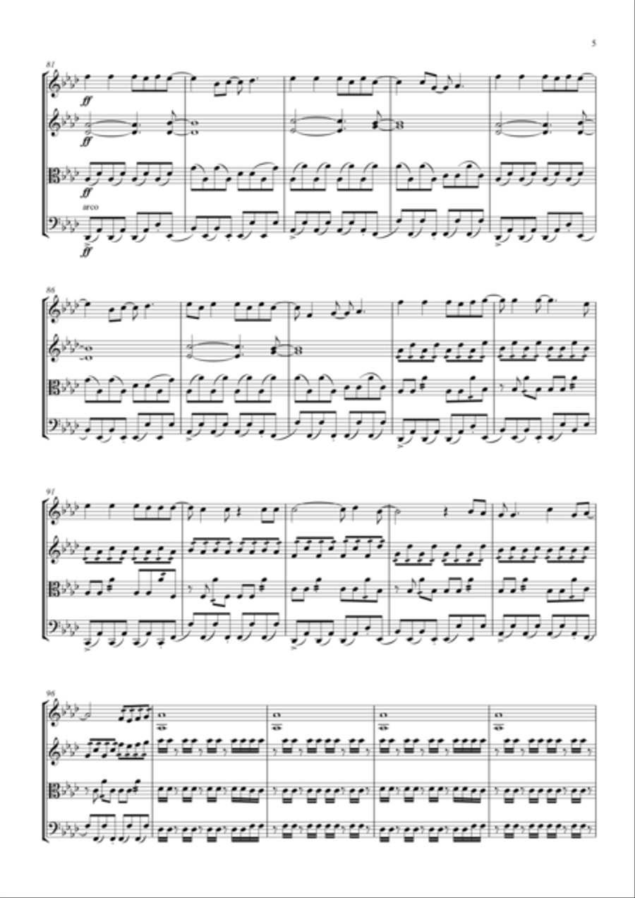 Viva La Vida String Quartet scores gallery preview page 5