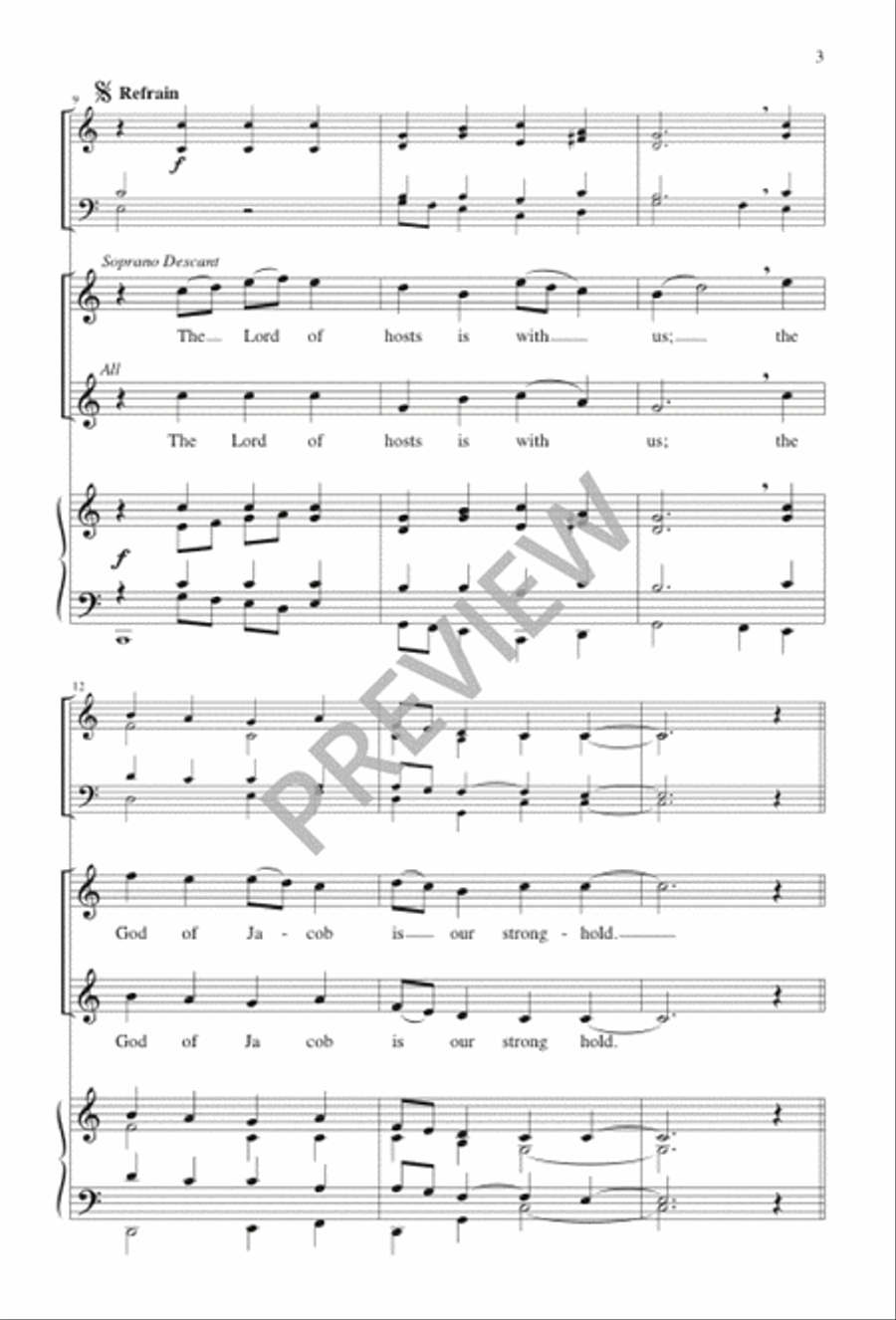 Psalm 46: God Is Our Refuge and Strength 4-Part scores gallery preview page 3