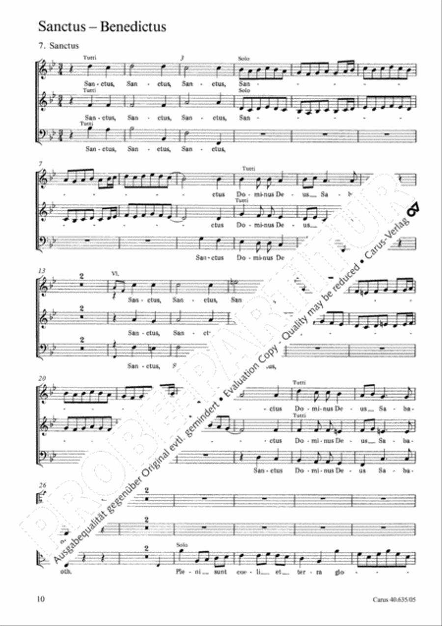 Missa civilis in B 3-Part scores gallery preview page 11