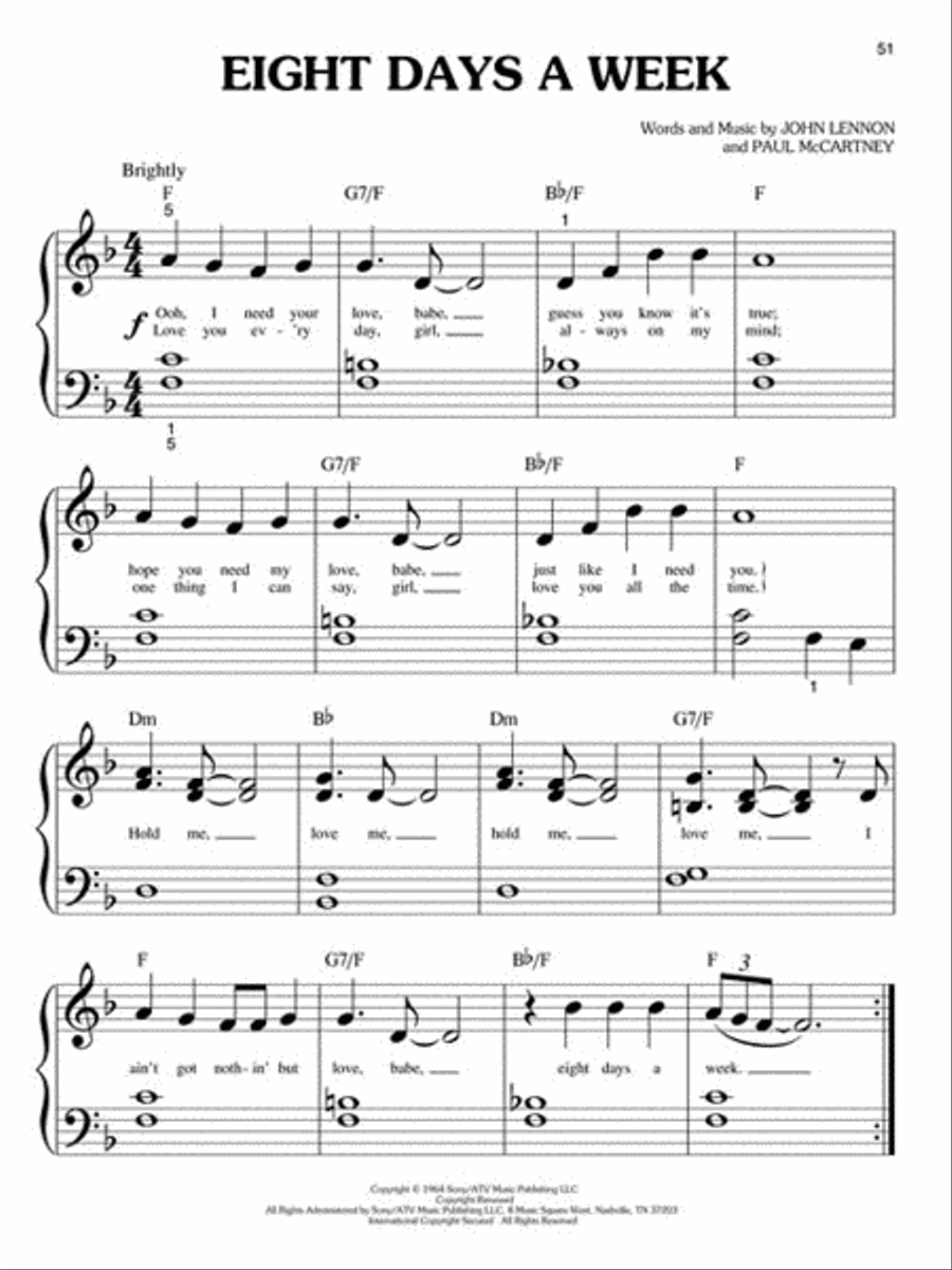 The Beatles Collection – 2nd Edition Easy Piano scores gallery preview page 6