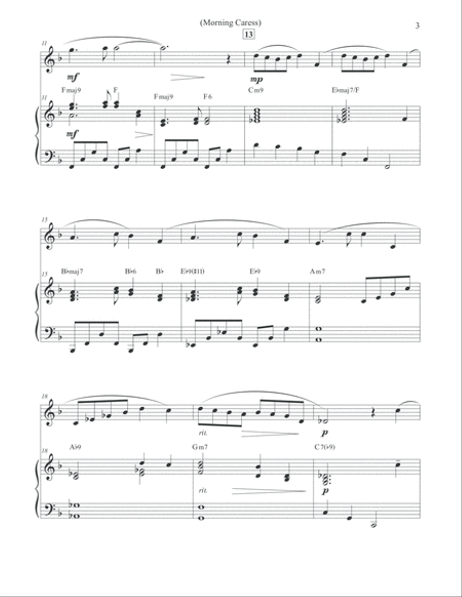 Morning Caress - Flute & Piano Flute Solo scores gallery preview page 3