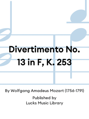Book cover for Divertimento No. 13 in F, K. 253