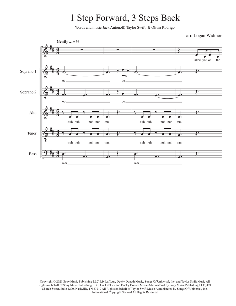 1 Step Forward, 3 Steps Back Divisi scores gallery preview page 1