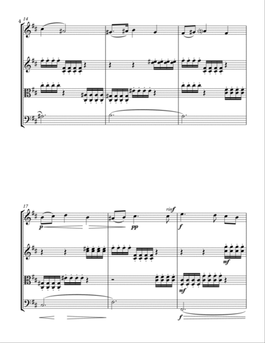 MY HEART AT THY SWEET VOICE for String Quartet, Intermediate Level for 2 violins, viola and cello String Quartet scores gallery preview page 6