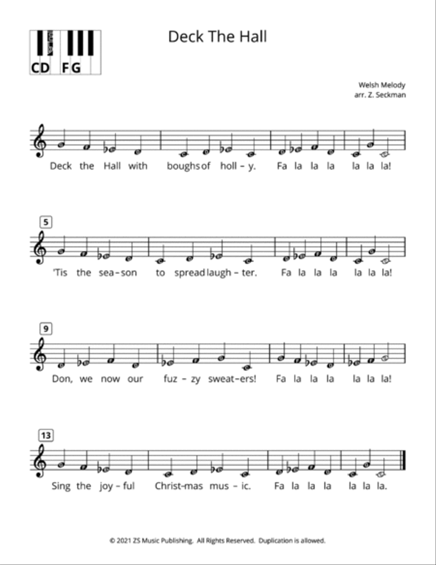A Very Minor Christmas Piano Song Book for Late Beginners Easy