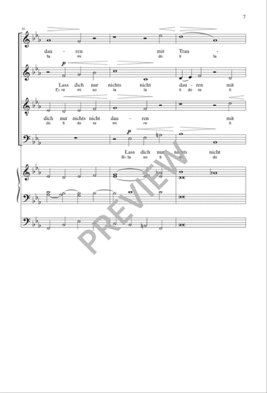 Geistliches Lied, Op. 30: Lass Dich Nur Nichts Nicht Dauren 4-Part scores gallery preview page 6