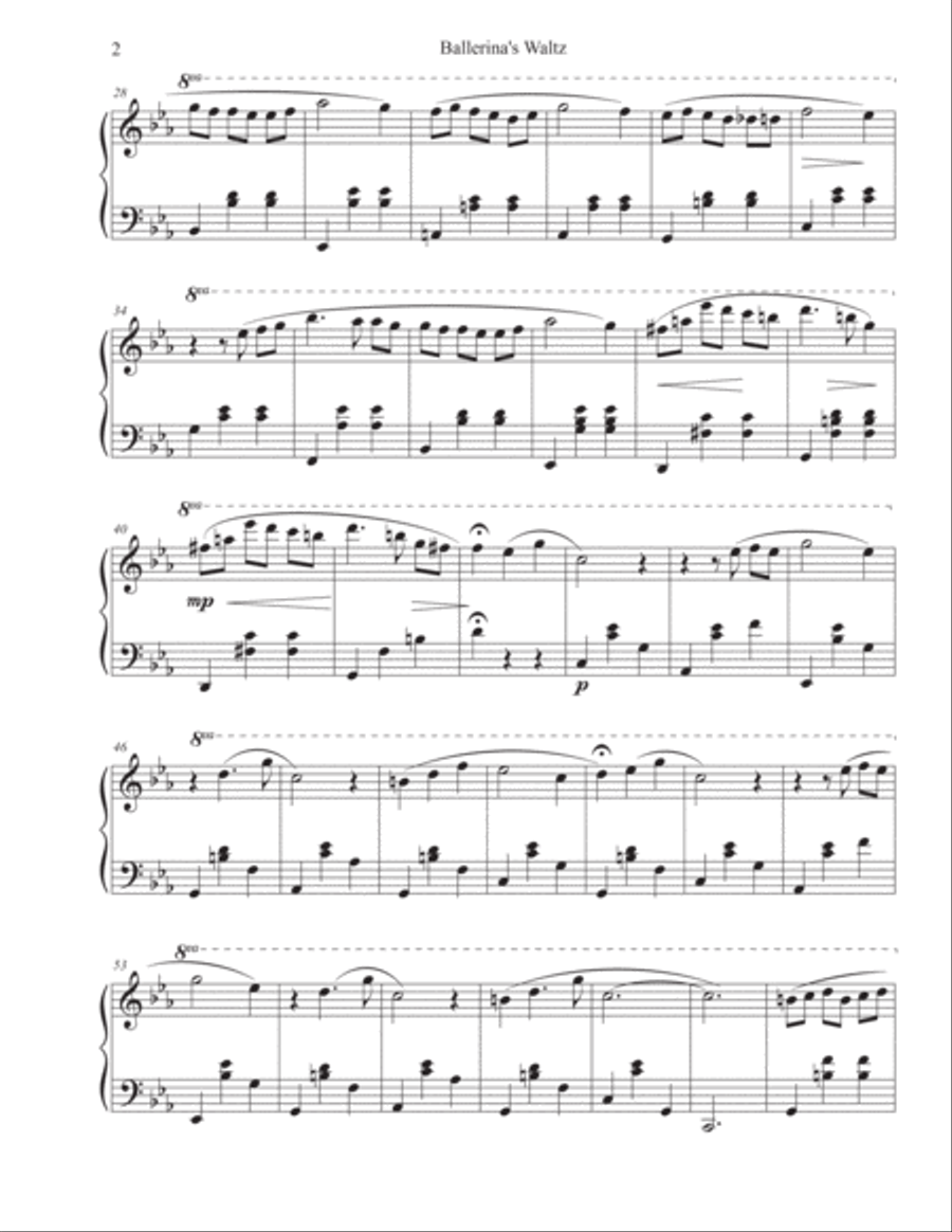 Ballerina's Waltz ( by Emiliya Permiakova ) Piano Solo scores gallery preview page 2