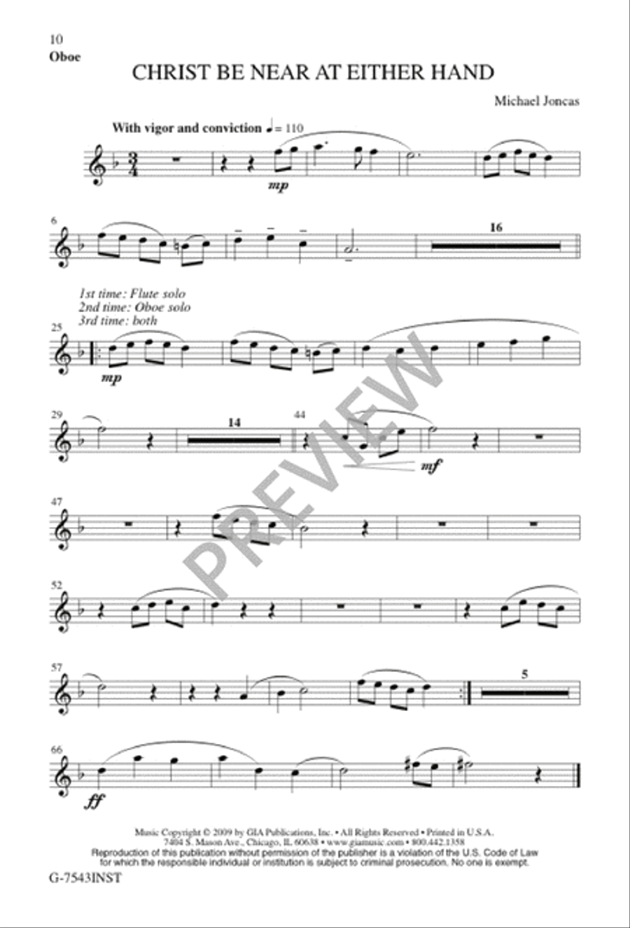 Christ Be Near at Either Hand 3-Part scores gallery preview page 10