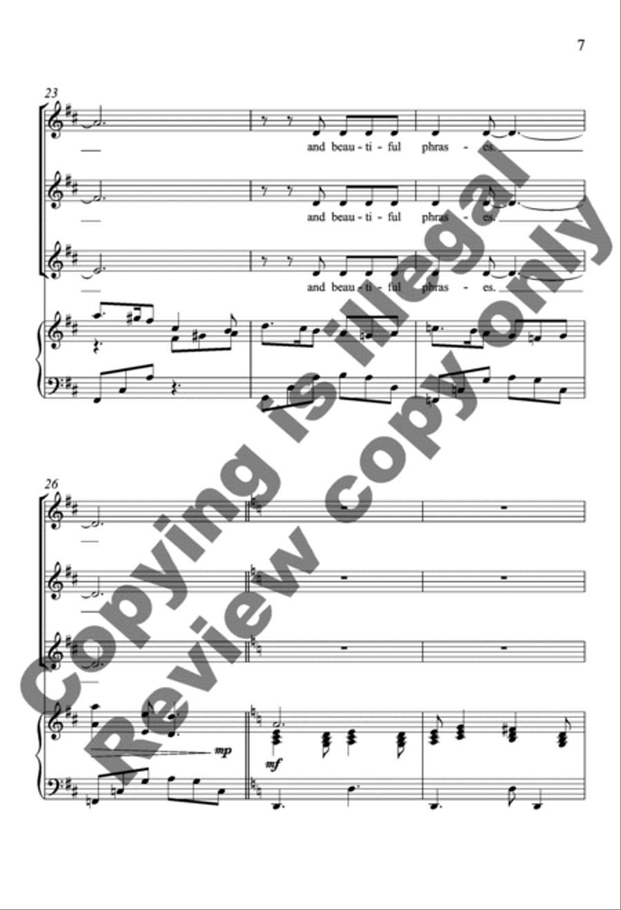 The Music of Being (Piano/Choral Score) SSA scores gallery preview page 7