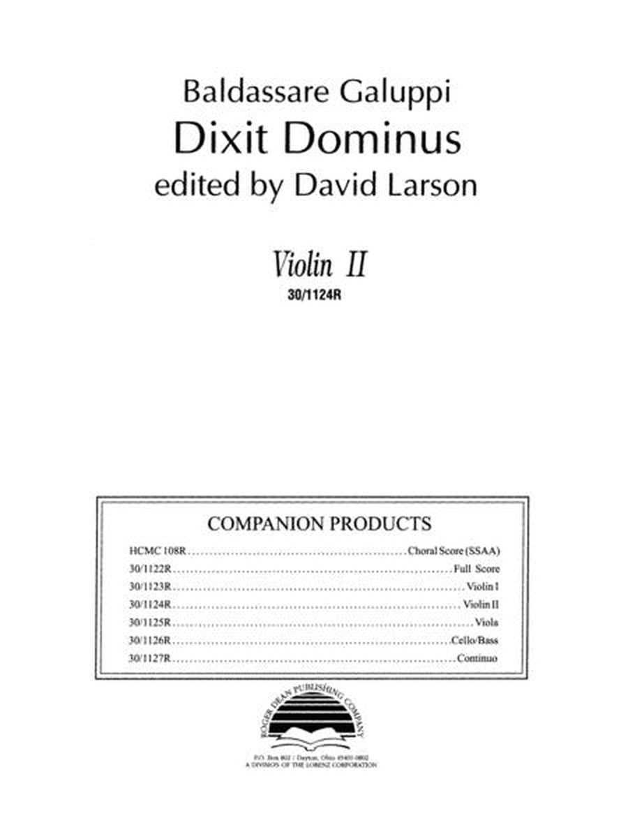 Dixit Dominus - Violin II