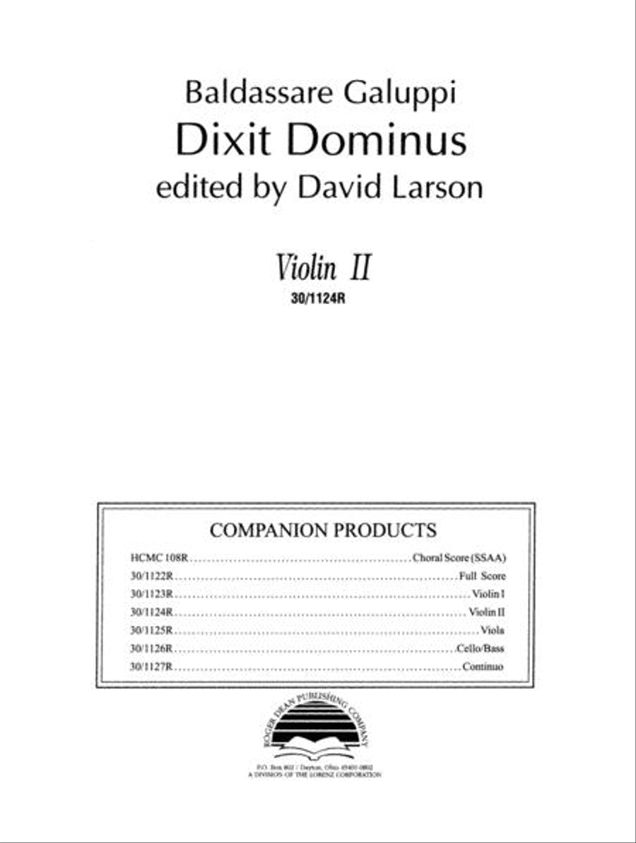 Dixit Dominus - Violin II