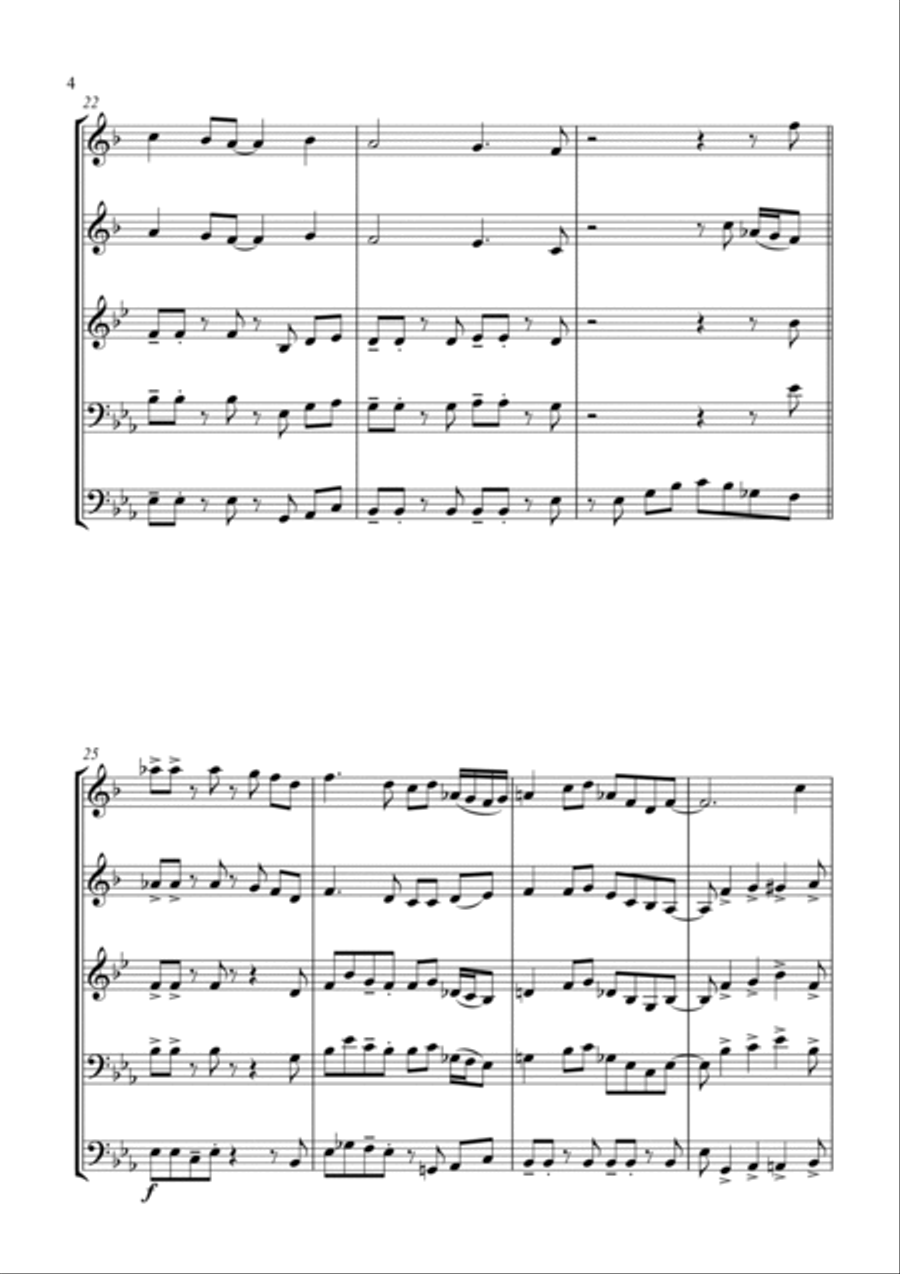 Joy to the (Rockin') World - Rock Carol for Brass Quartet Brass Quartet scores gallery preview page 6
