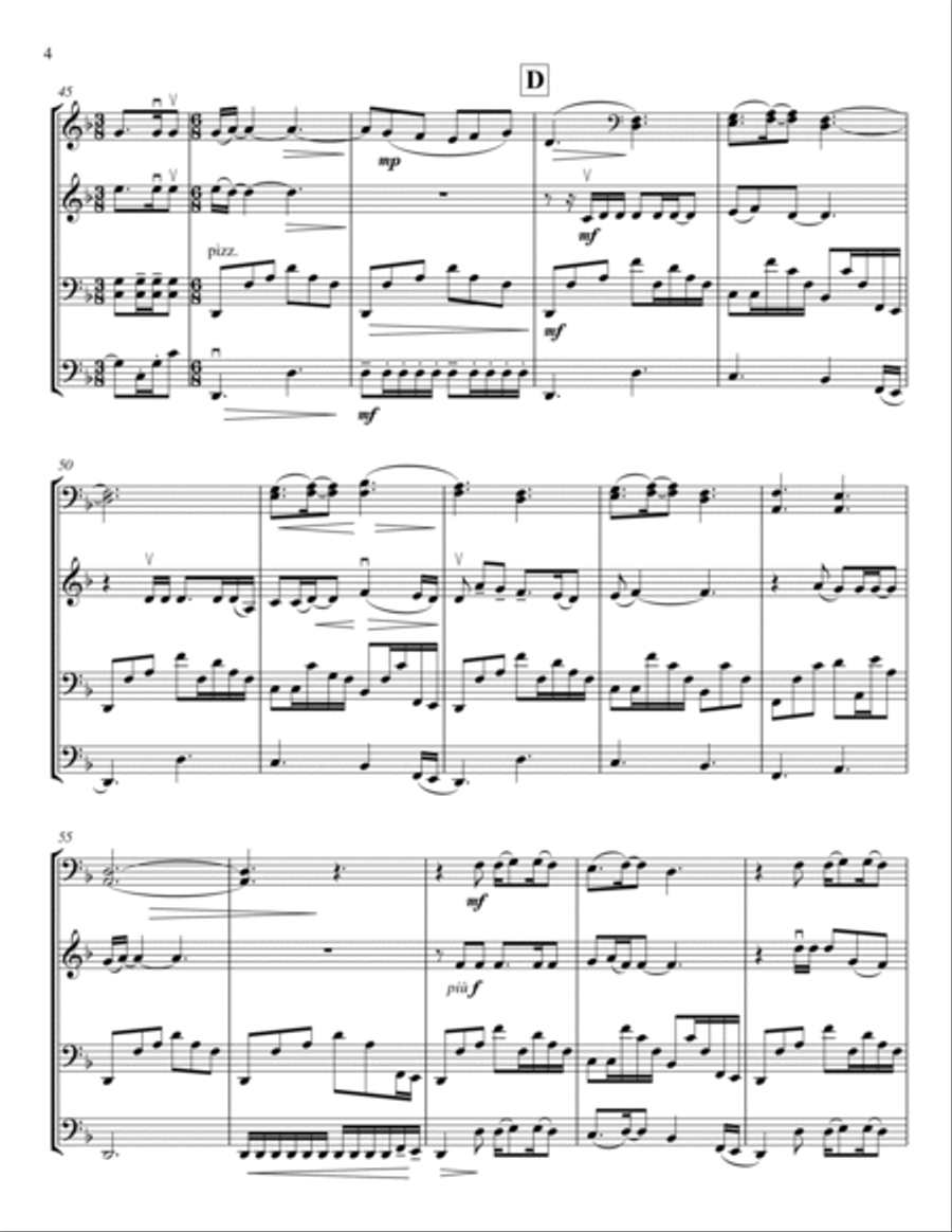 Nothing Else Matters String Quartet scores gallery preview page 4