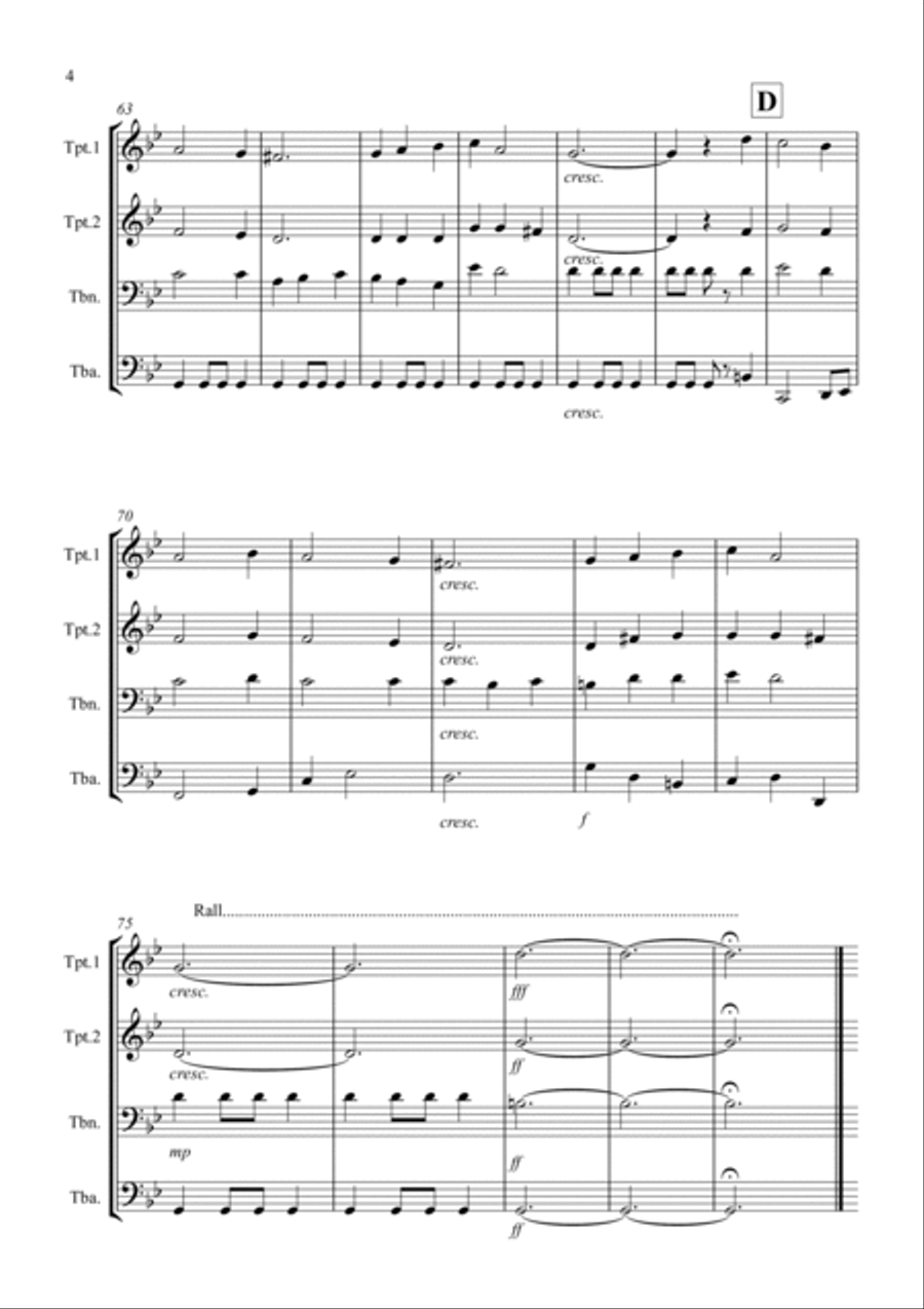 Coventry Carol for Brass Quartet Brass Quartet scores gallery preview page 4