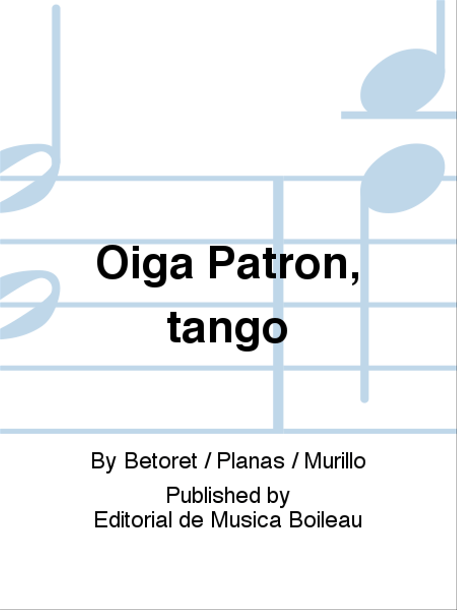 Oiga Patron, tango Piano scores gallery preview page 1