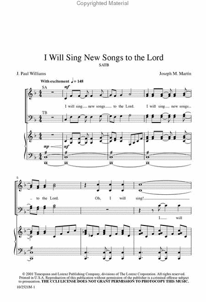 I Will Sing New Songs to the Lord image number null