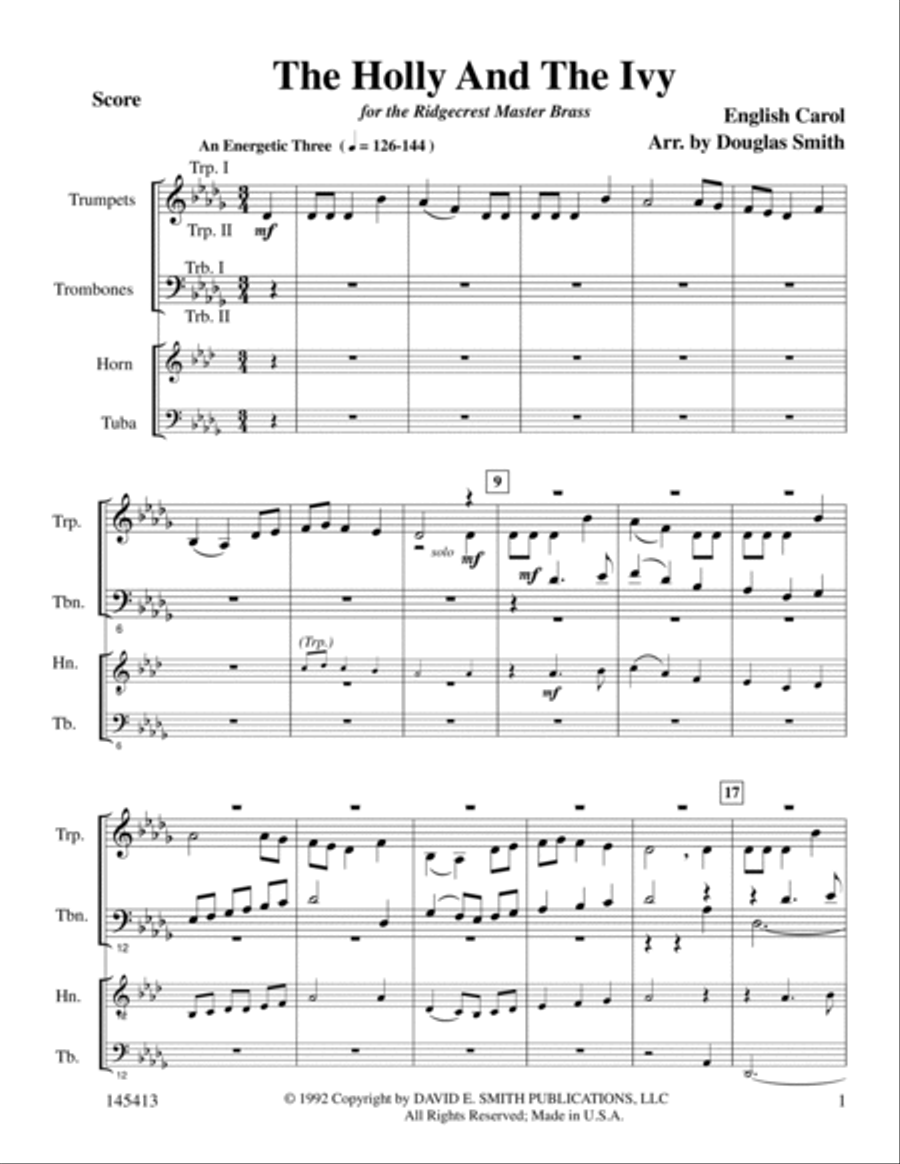 The Holly and The Ivy The Holly and The Ivy Brass Quartet scores gallery preview page 2