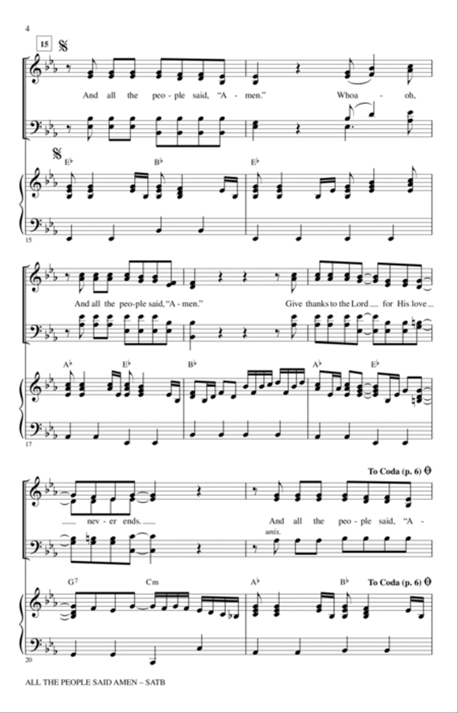All The People Said Amen All The People Said Amen 4-Part scores gallery preview page 3