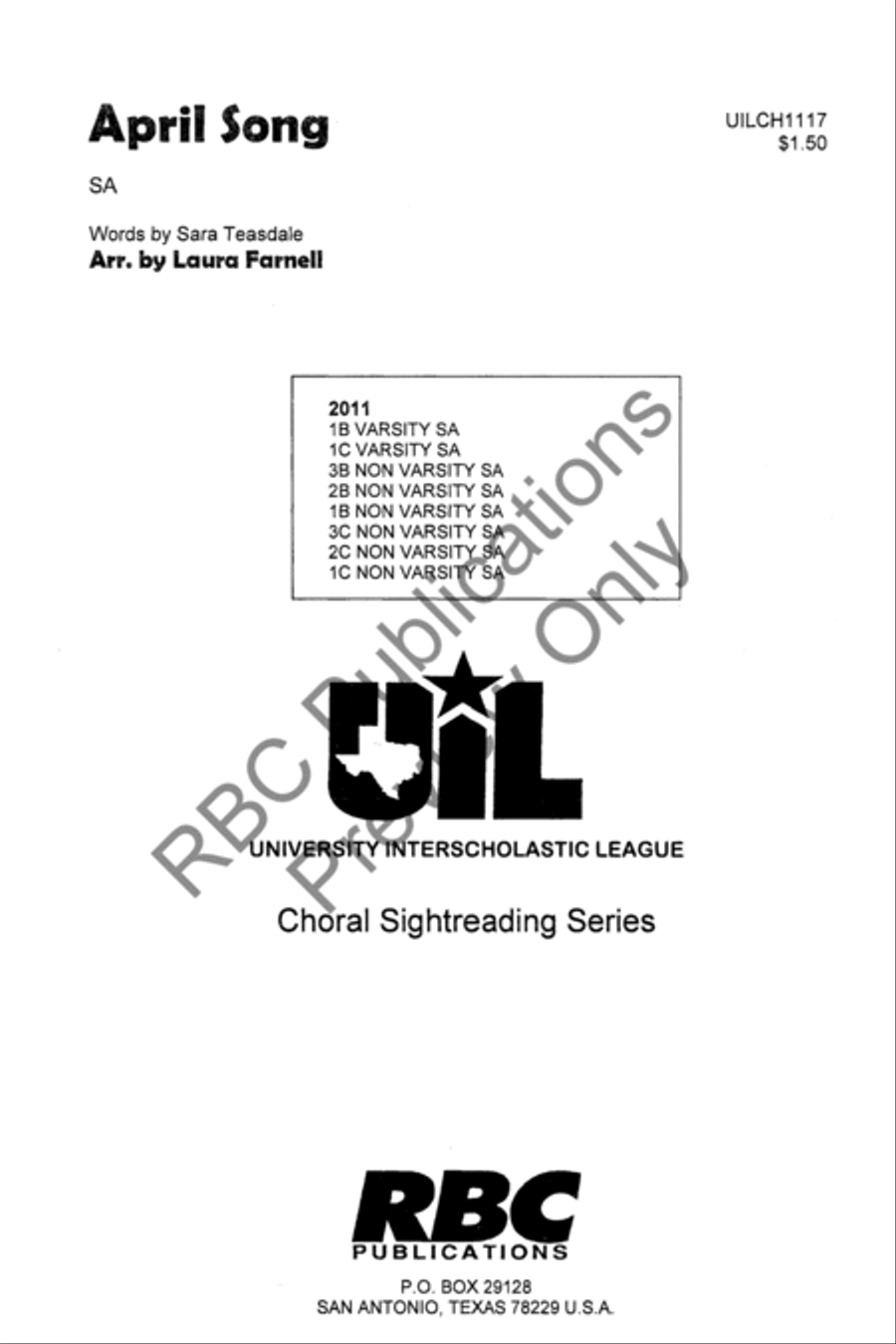 April Song (SA) SA scores gallery preview page 2