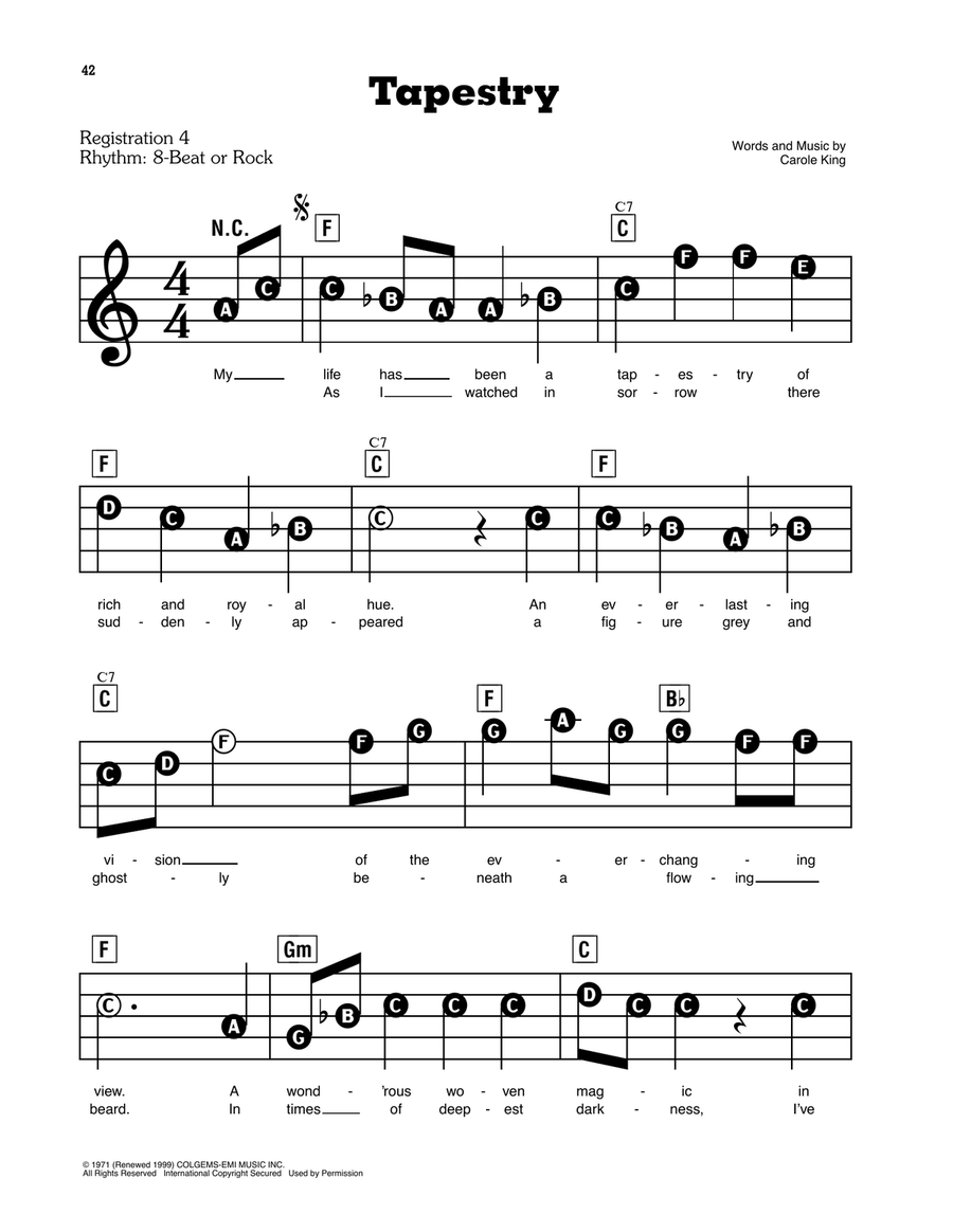 Tapestry Electronic Keyboard scores gallery preview page 1