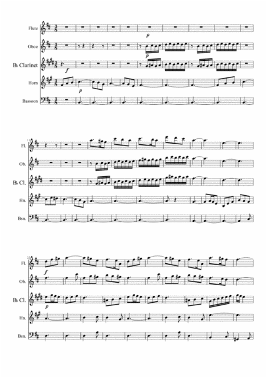 L'occhio del lupo Woodwind Quintet scores gallery preview page 1