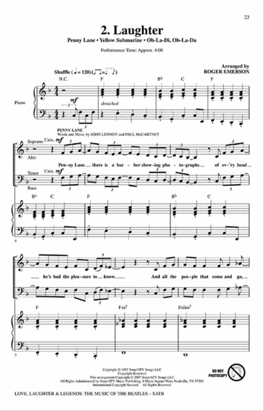 Love, Laughter & Legends 4-Part scores gallery preview page 4