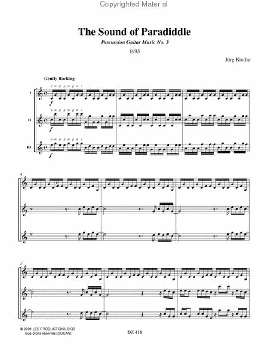 The Sound of Paraddiddle Guitar Ensemble scores gallery preview page 2