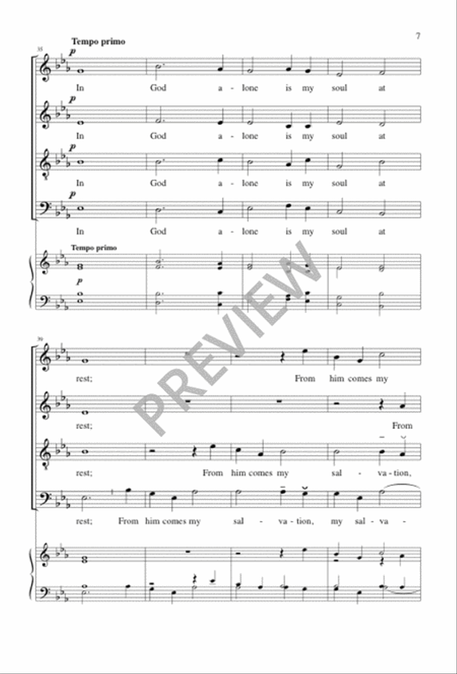 In God Alone Is My Soul at Rest 4-Part scores gallery preview page 7