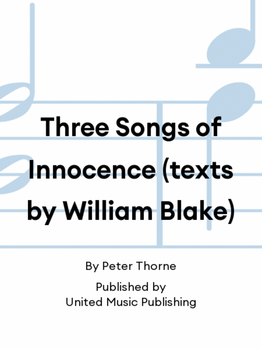 Three Songs of Innocence (texts by William Blake) SA scores gallery preview page 1