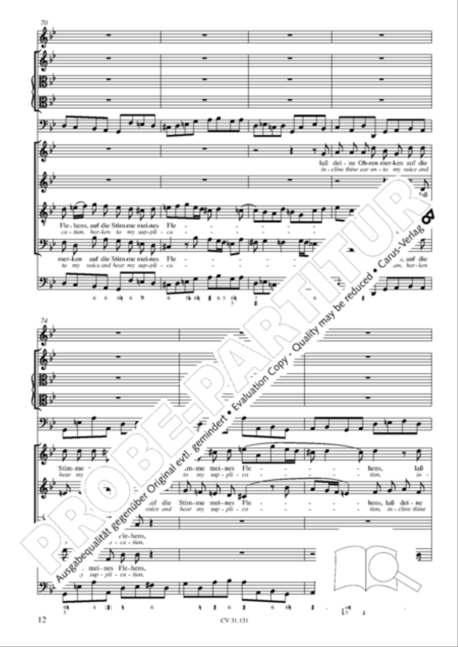 Form the deep, Lord, cried I, Lord, to Thee (Aus der Tiefe rufe ich, Herr, zu dir) 4-Part scores gallery preview page 13