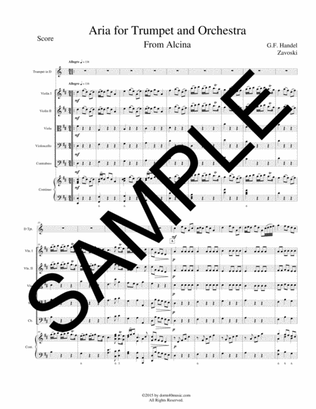 Aria from Alcina for Solo Trumpet, String Orchestra, and Continuo
