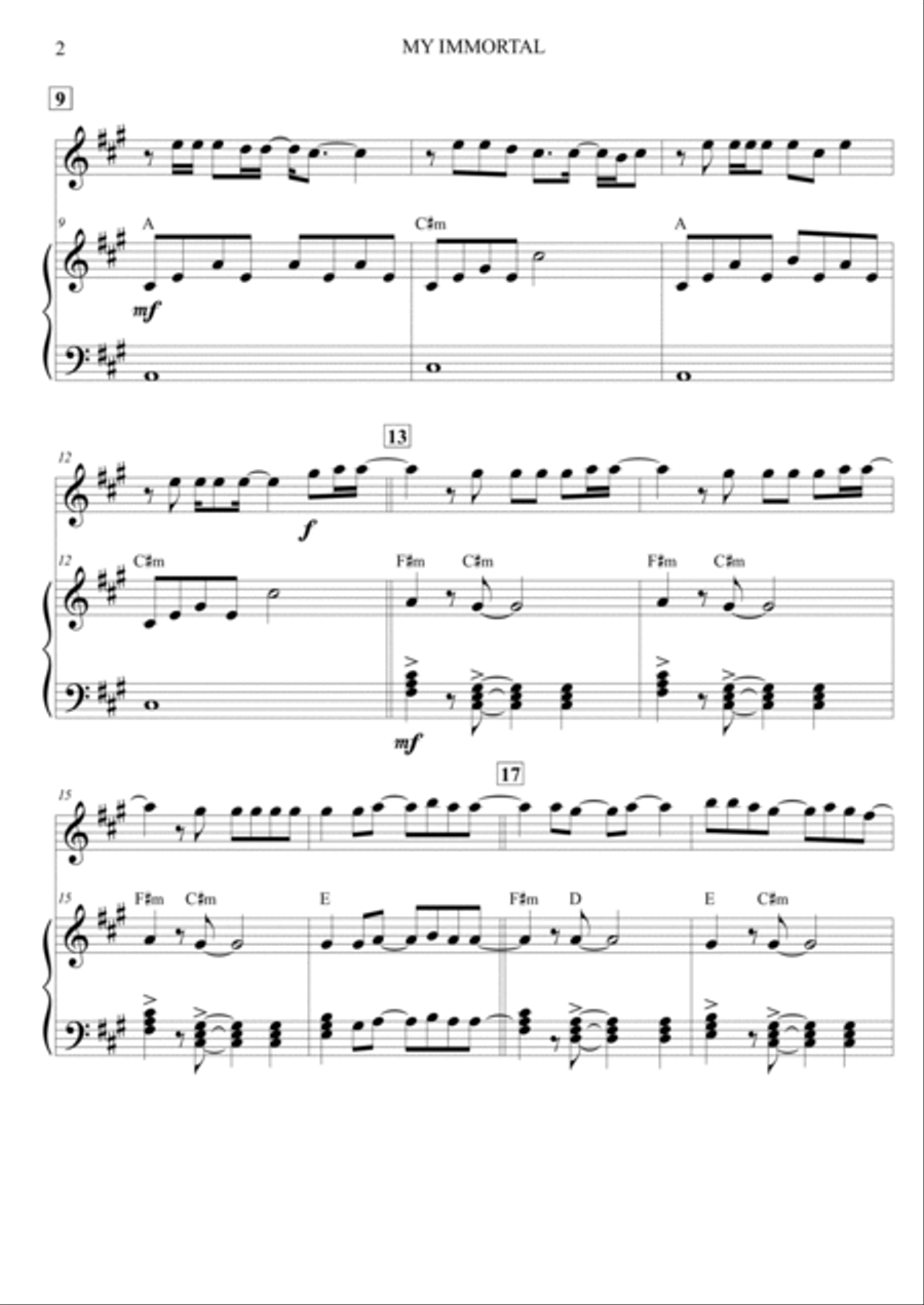 My Immortal My Immortal Violin Solo scores gallery preview page 3