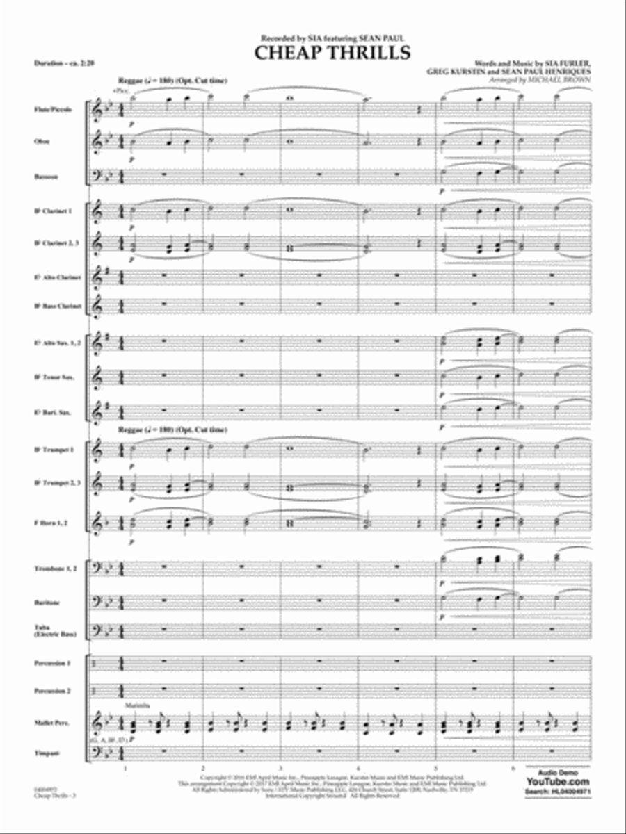 Cheap Thrills Cheap Thrills Concert Band scores gallery preview page 3