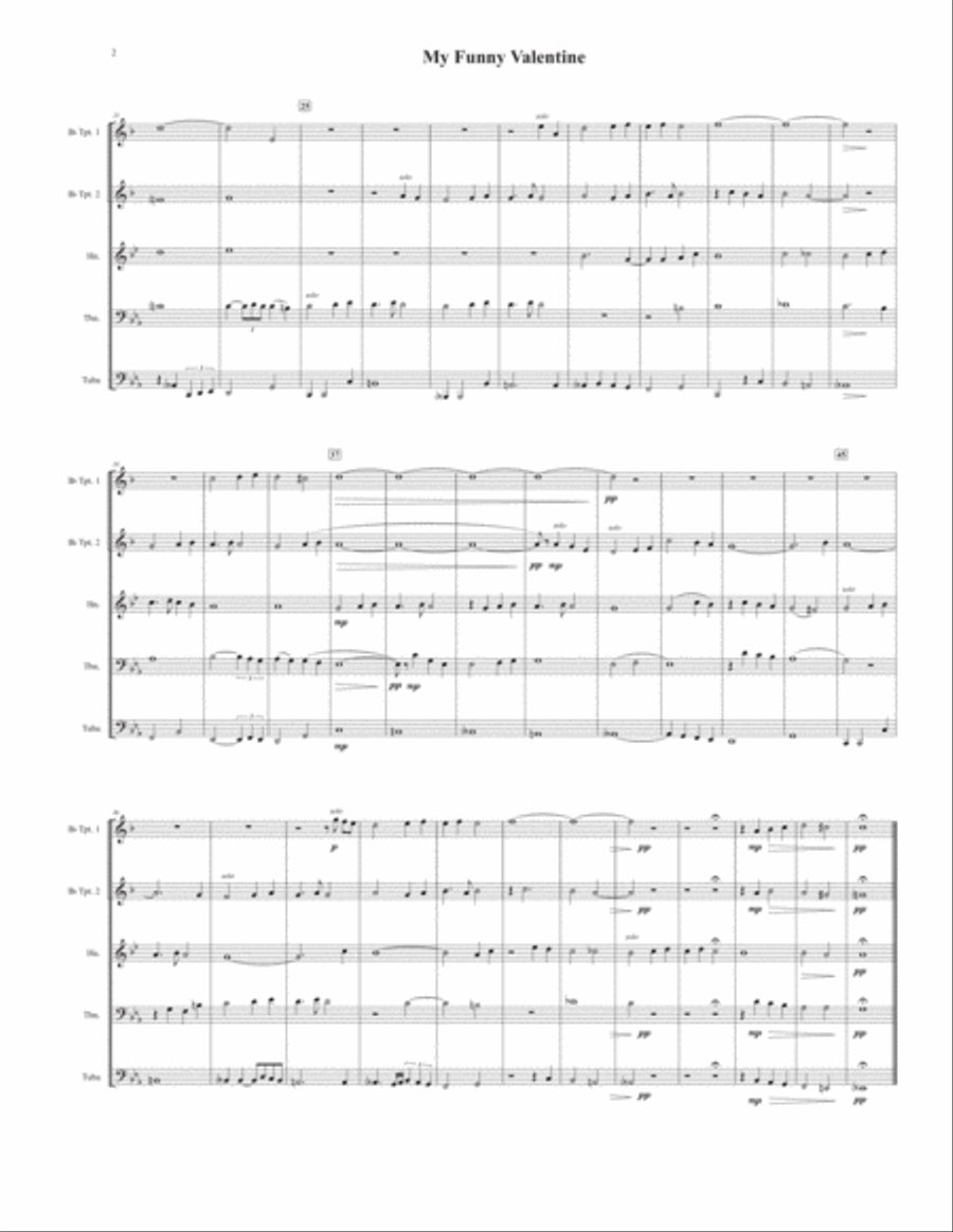 My Funny Valentine Brass Ensemble scores gallery preview page 2
