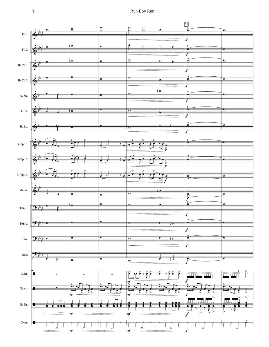 Run Boy Run Marching Band scores gallery preview page 4